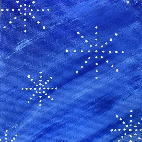 “Snowflakes” Original Painting on Canvas - Picture 3 of 4
